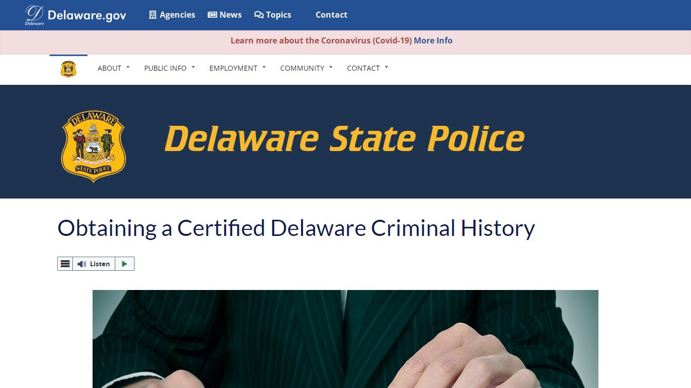 Obtaining a Certified Delaware Criminal History - Delaware State Police ...