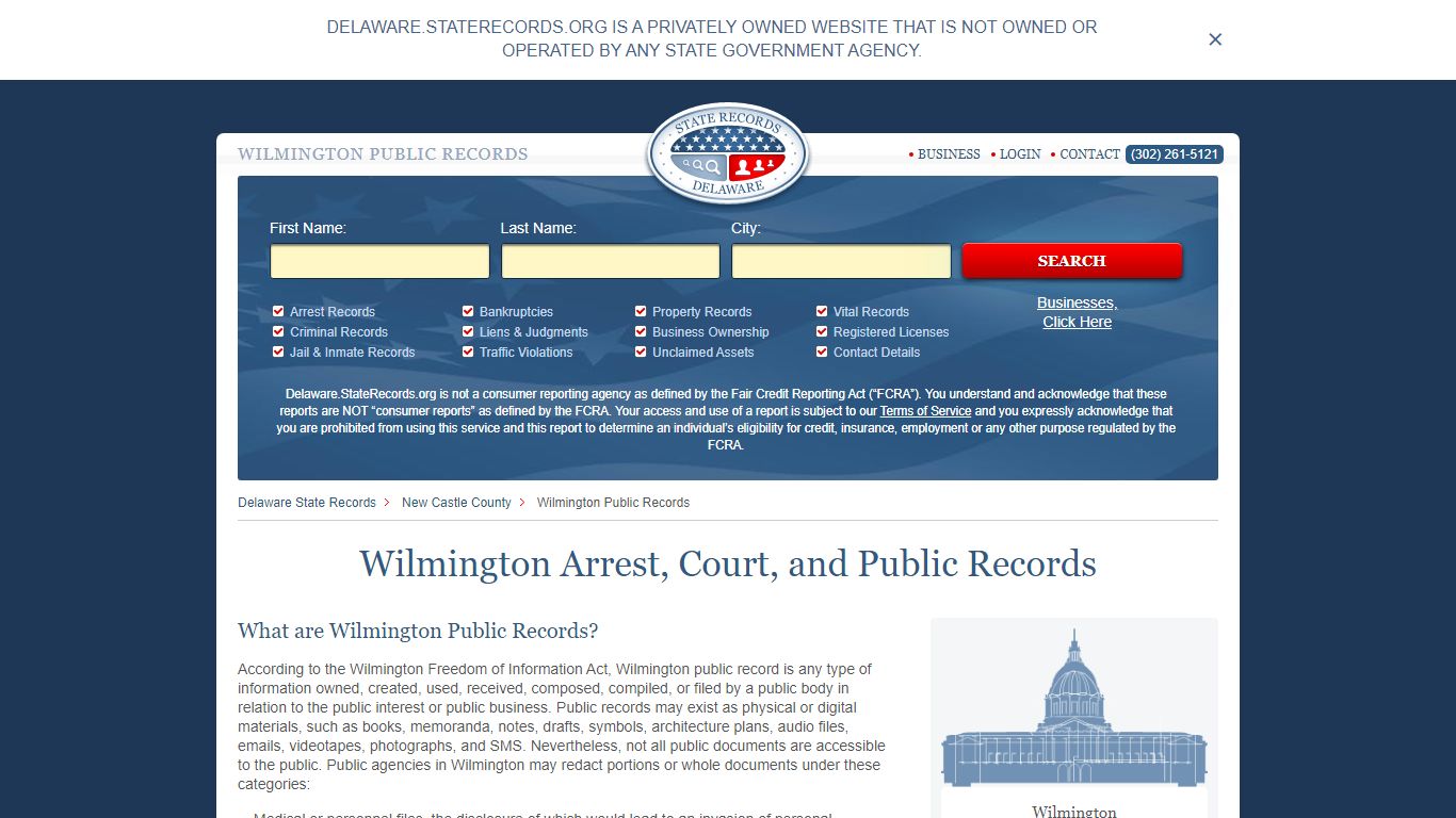 Wilmington Arrest and Public Records | Delaware.StateRecords.org